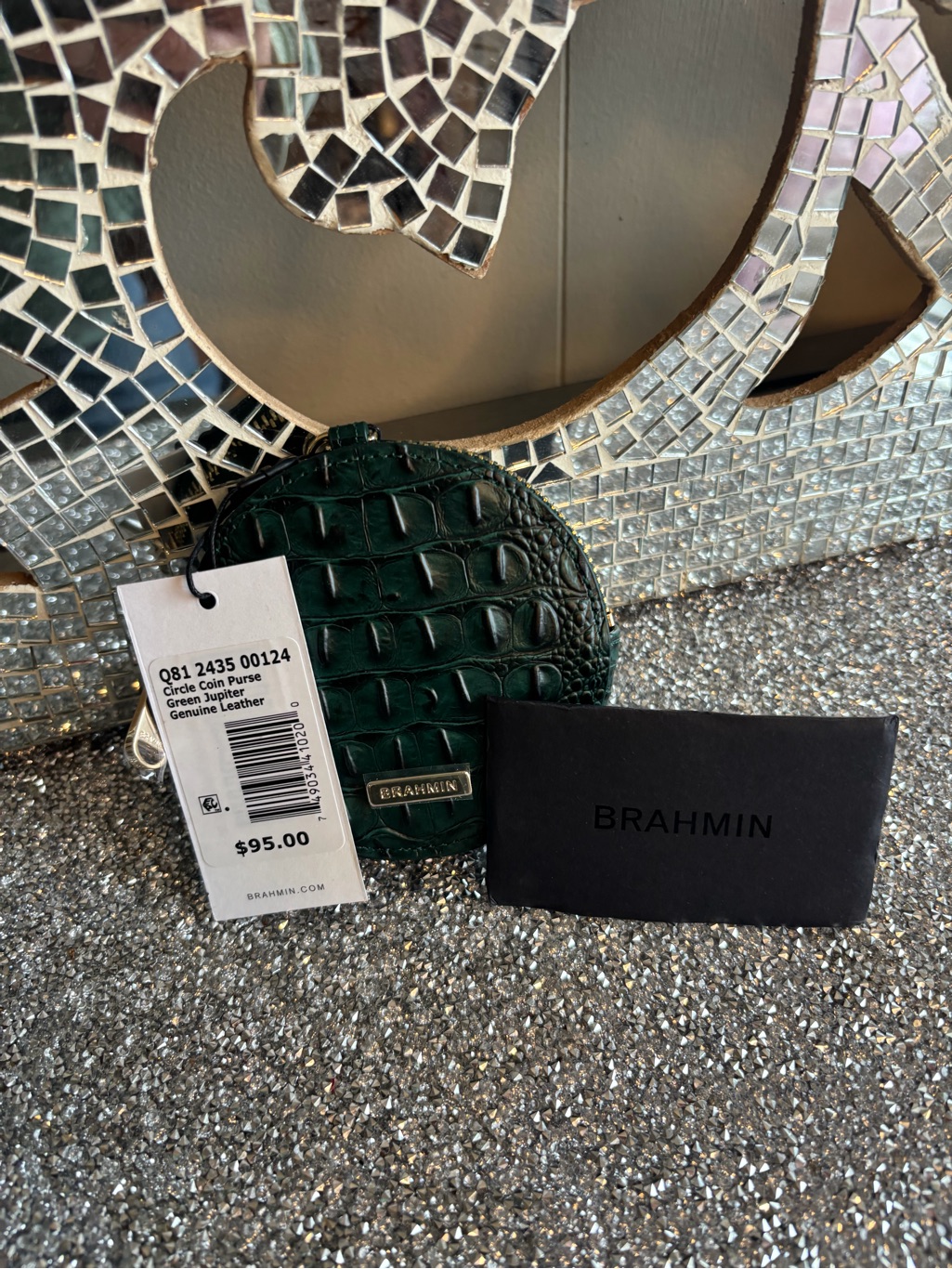 Brahmin Green Jupiter Round Coin Purse